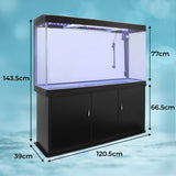 Aquarium Fish Tank & Cabinet with Complete Starter Kit - Black Tank & White Gravel - Used - Very Good