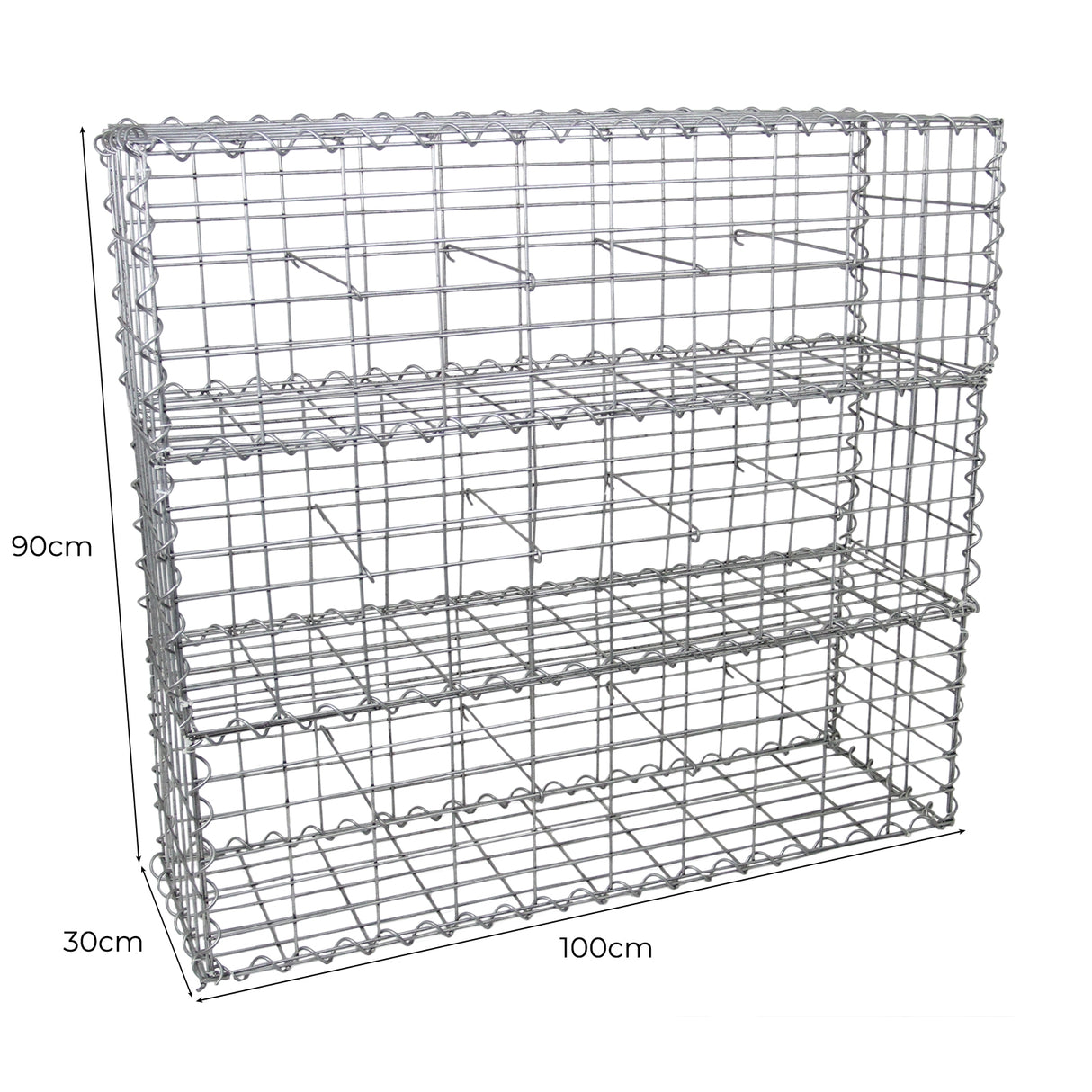 Gabion Baskets 100 x 30 x 30cm / 3 Pack - Like New