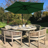 Green Cantilever Parasol & Fan Base - Used - Acceptable