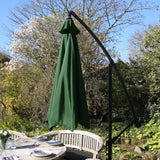 Green Cantilever Parasol & Fan Base - Used - Acceptable