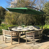 Green Cantilever Parasol & Square Base - Used - Acceptable