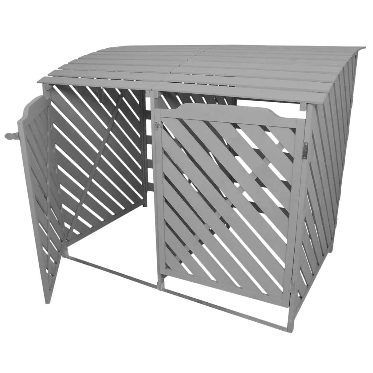 Grey Wash Double Wheelie Bin Storage - Used - Good