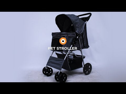 Pet Stroller with Rain Cover – Black - Like New