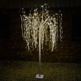 Wedding Moongate - Silver & 2 x Weeping Willow Tree 240cm Warm White - Like New