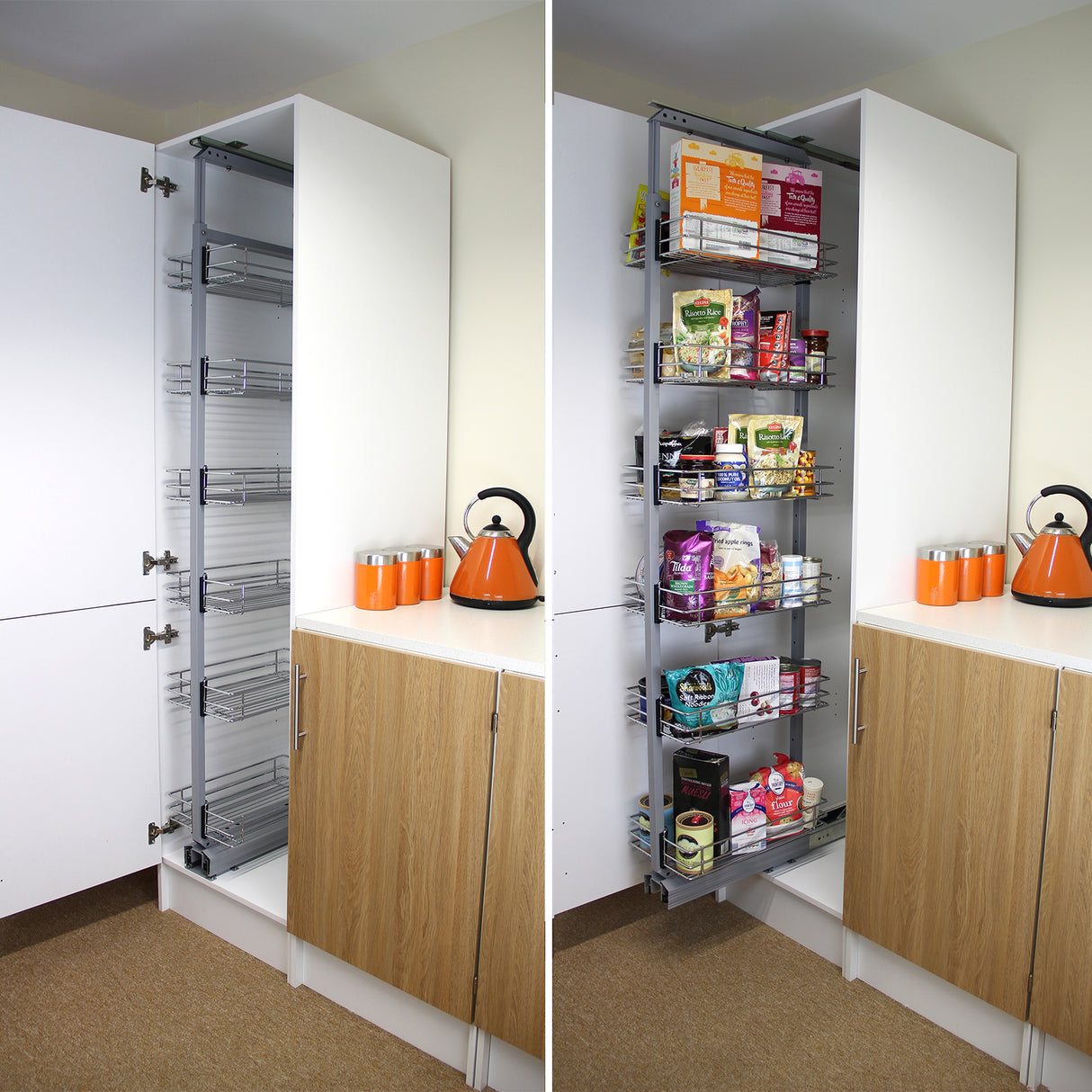 KuKoo Pull Out Soft Close Kitchen Larder – 170-195cm High - Like New
