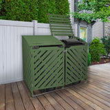 Sage Green Double Wheelie Bin Storage - Used - Acceptable
