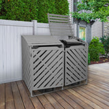 Grey Wash Double Wheelie Bin Storage - Used - Very Good