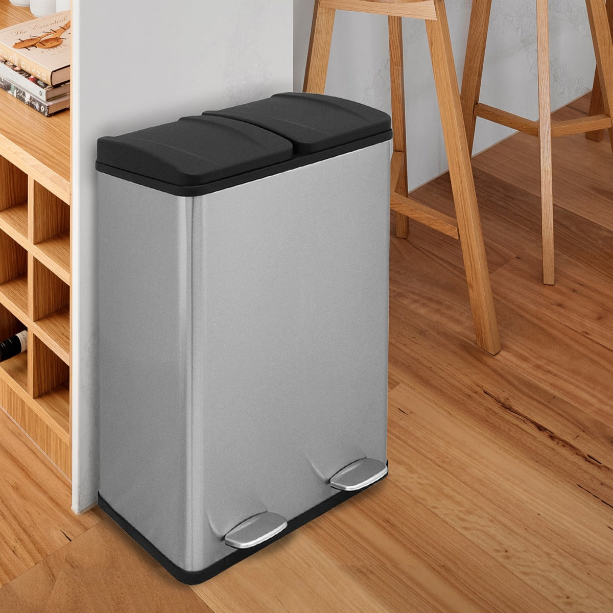 60L Dual Pedal Bin In Stainless Steel - Used - Very Good