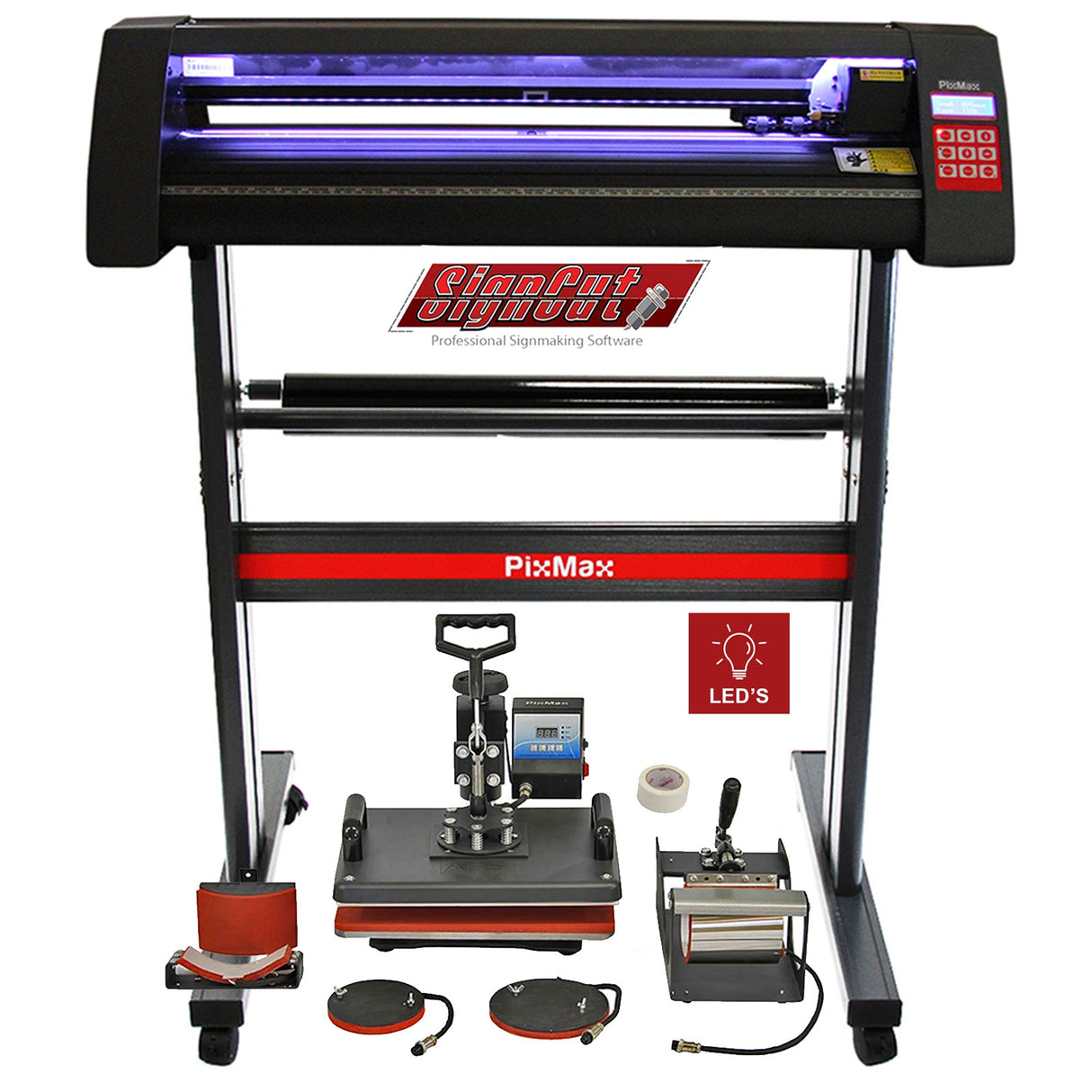 Vinyl Cutter LED, 5 in 1 Heat Press & Signcut Pro - Like New