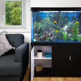 Aquarium Fish Tank & Cabinet with Complete Starter Kit - Black Tank & Blue Gravel - Like New