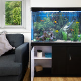 Aquarium Fish Tank & Cabinet with Complete Starter Kit - Black Tank & White Gravel - Like New