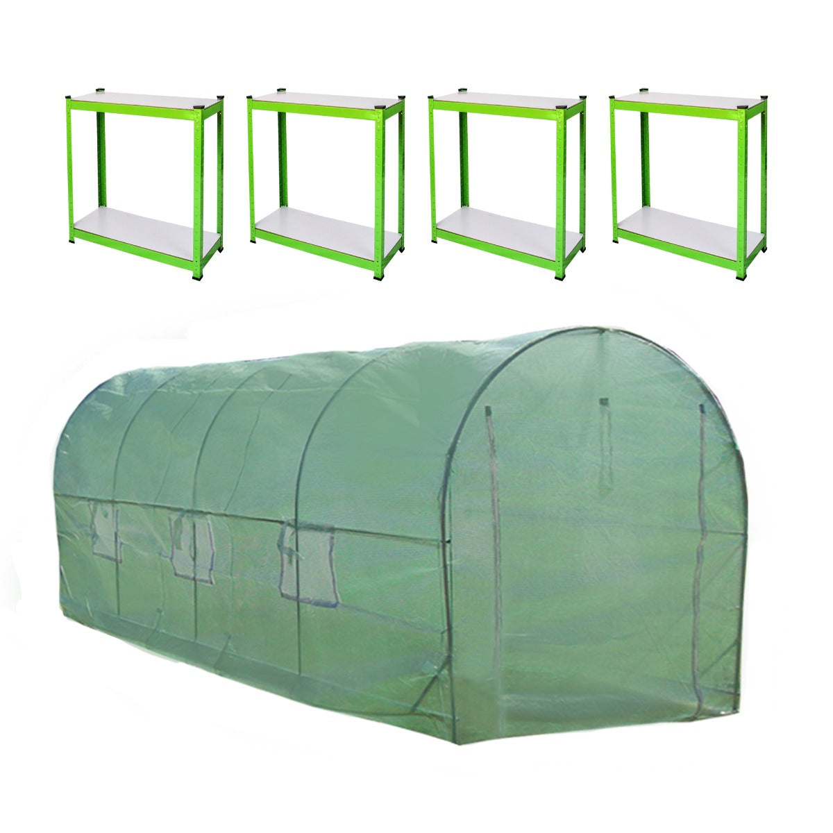 Polytunnel 25mm 6m x 3m with Racking - Used - Acceptable