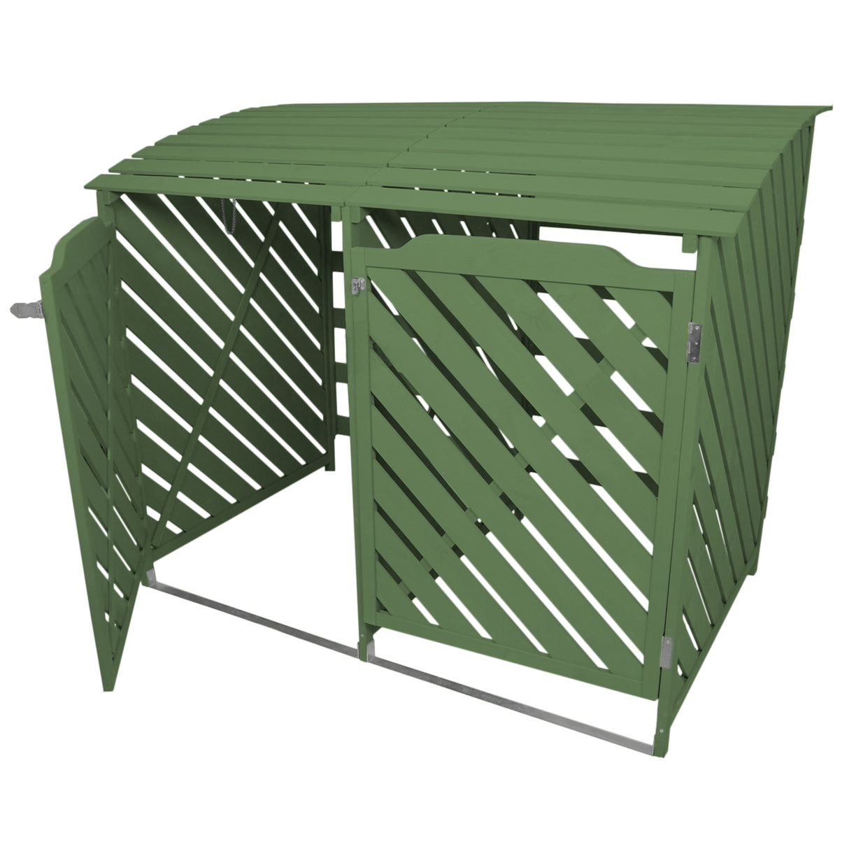 Sage Green Double Wheelie Bin Storage - Used - Good