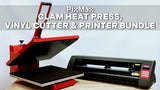 PixMax Heat Press Clam 50 x 50cm, Vinyl Cutter & Printer Bundle - Used - Acceptable