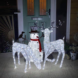 Light Up Reindeer Stag, Doe & Snowman Set - Used - Acceptable