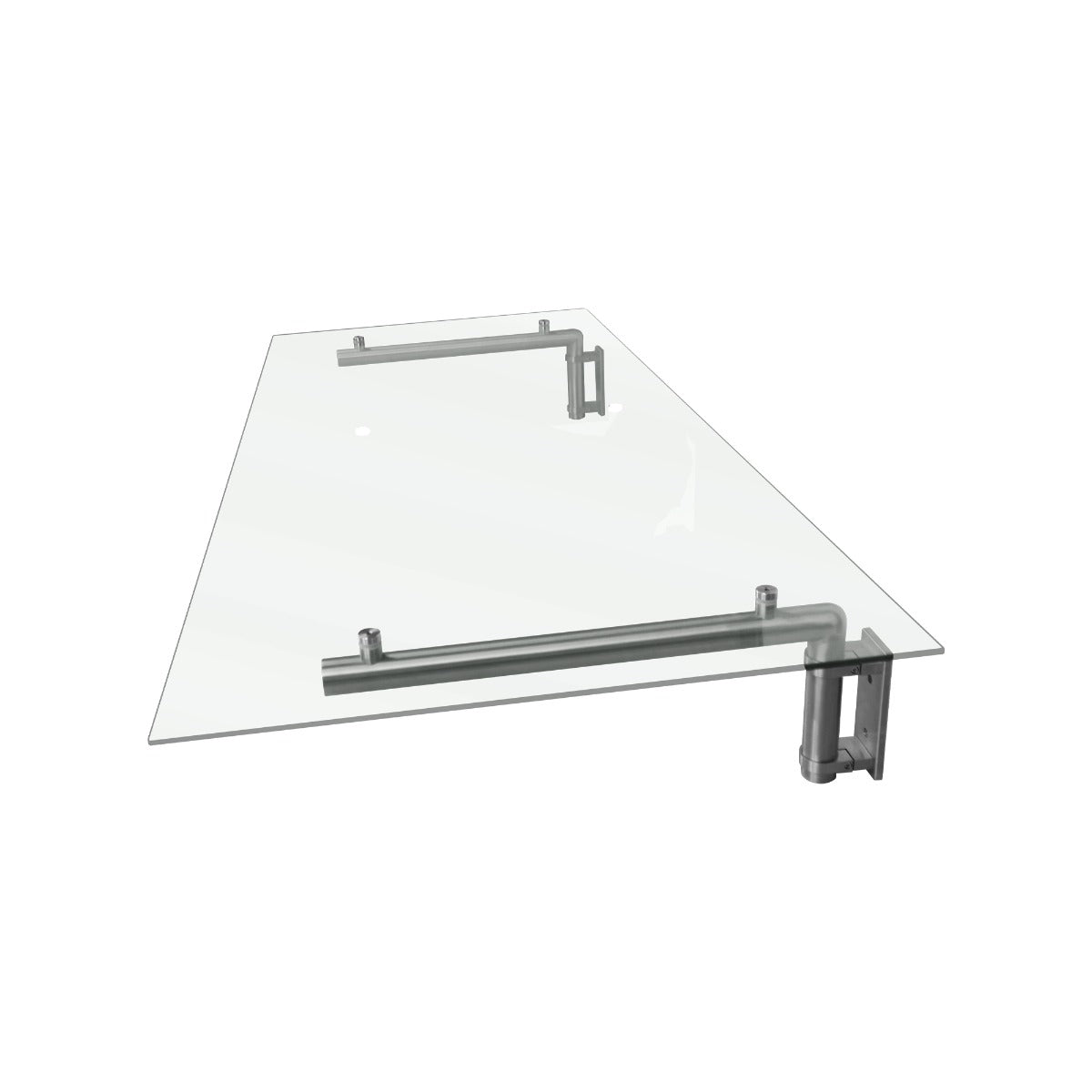 MonsterShop Glass Door Canopy & Brackets, 120cm W, 80cm D - Like New