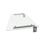 MonsterShop Glass Door Canopy & Brackets, 120cm W, 80cm D - Like New