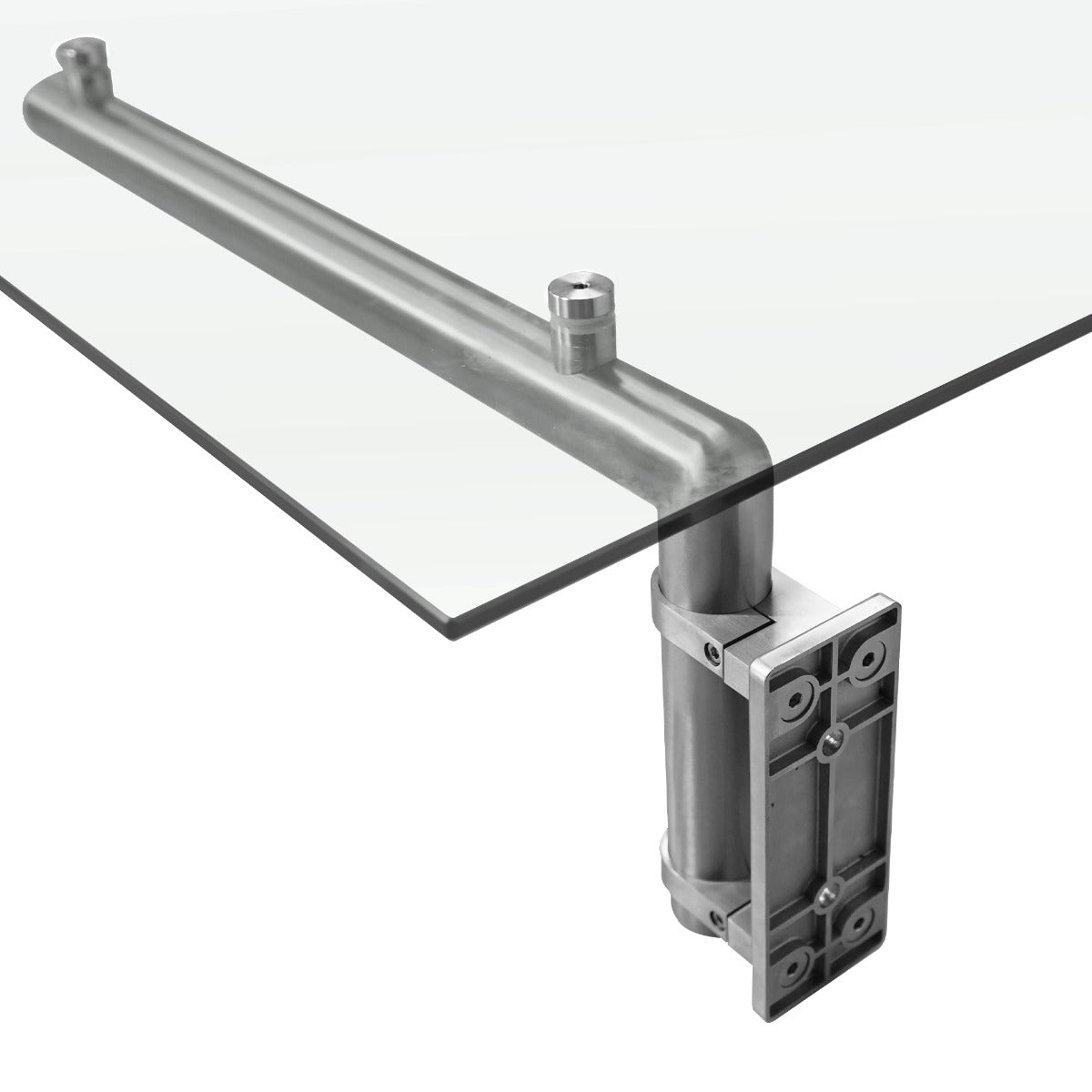 MonsterShop Glass Door Canopy & Brackets, 120cm W, 80cm D - Like New