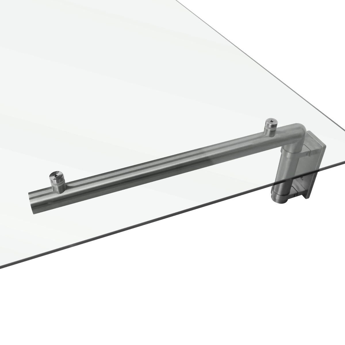 MonsterShop Glass Door Canopy & Brackets, 120cm W, 80cm D - Like New