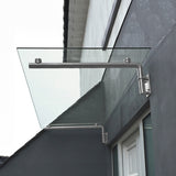 MonsterShop Glass Door Canopy & Brackets, 120cm W, 80cm D - Like New