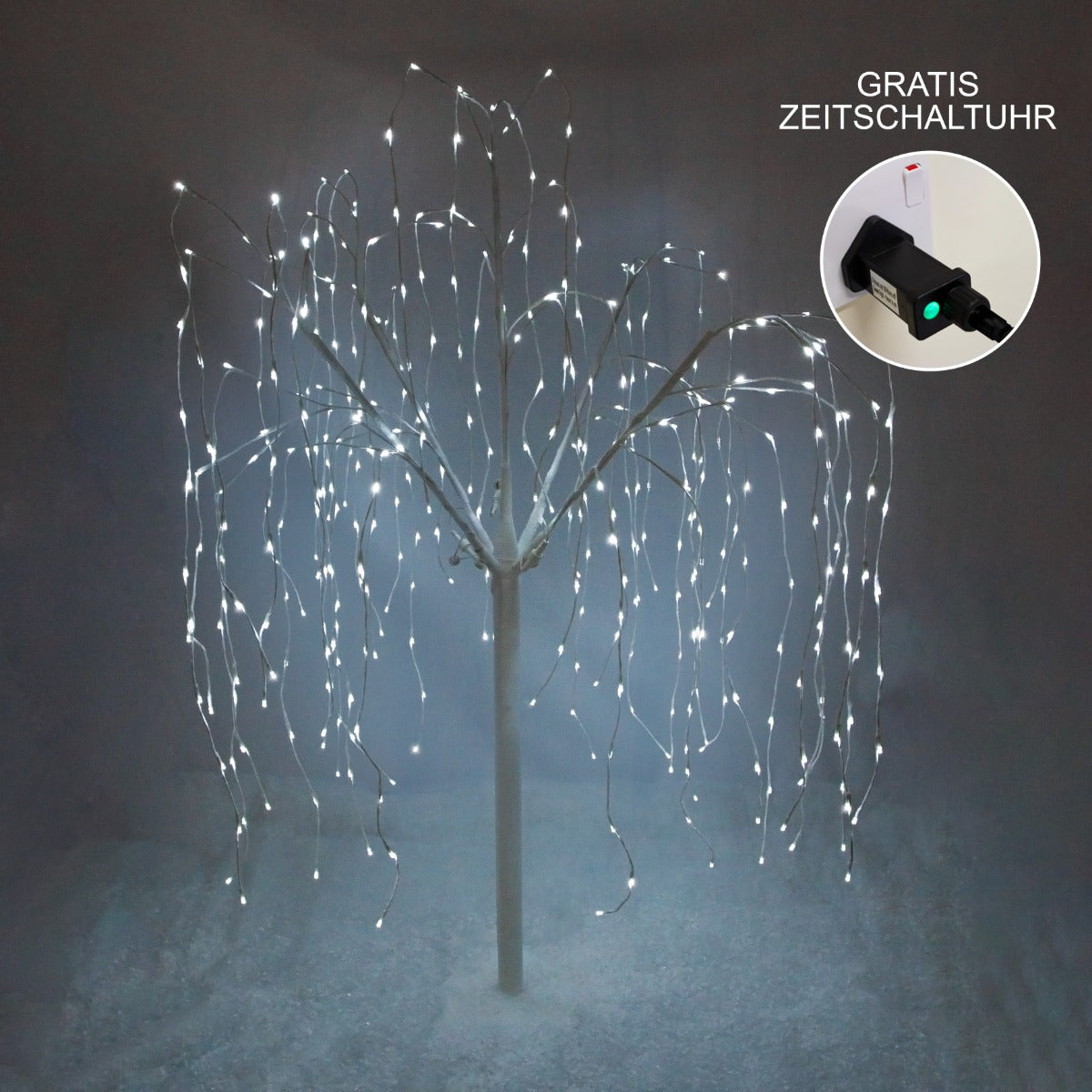 Weeping Willow Tree - 180cm White 400 Cool White LED - Like New