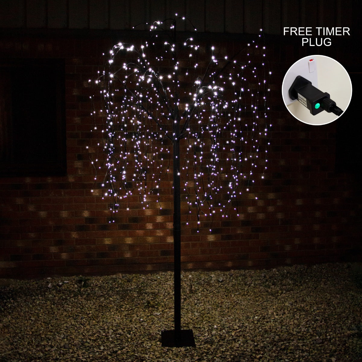 Weeping Willow Tree - Black - 240cm - Cool White - Used - Good